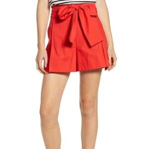 J. Crew Bright Orange Tie Front Paperbag Shorts EUC